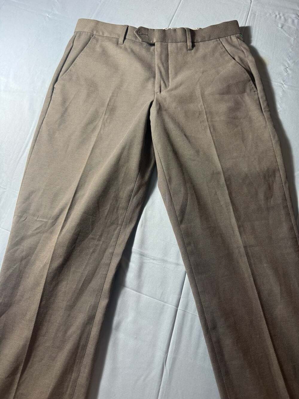 Ted Baker Textured Woven Dress Pants, Size 30L in gray